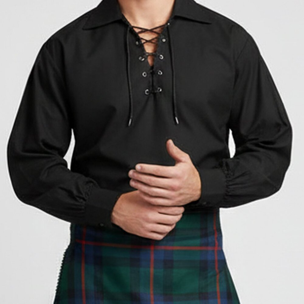 Modern Summer Shirt Loose sleeves Cotton shirt Black Casual Shirt